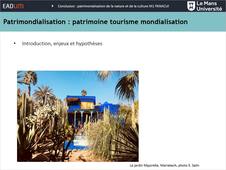 Patrimondialisation : patrimoine tourisme mondialisation