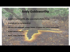 Andy Goldsworthy : one example of Land'Art (Aude Piquet Master 2 PANACUI)
