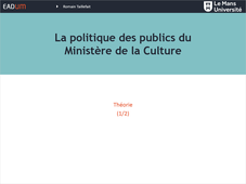 1. La politique des publics du Ministère de la Culture : Théorie (1/2)