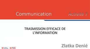 La transmission efficace de l'information
