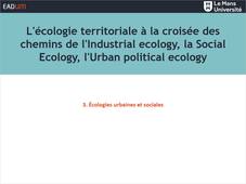 Écologie territoriale - 3.Écologies urbaines et sociales