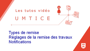Modifier Types de remise, Réglages de la remise des travaux et Notifications d’une activité Devoir