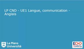 Activité 1 - Présenataion de l'UE1 Langue, communication - Anglais