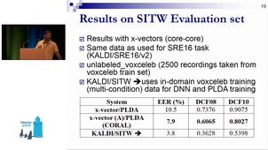 Odyssey 2018 - Speaker Verification in Mismatched Conditions with Frustratingly Easy Domain Adaptation