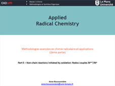 Applied Radical Chemistry - E – Non-chain reactions initiated by oxidation: Redox couples Mn+1/Mn