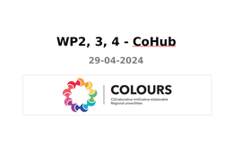 WP2,3,4 - CoHub Meeting 29-04-2024