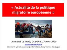 Actualité de la politique migratoire européenne 