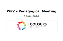WP2 Pedagogical Meeting 24-04-2024