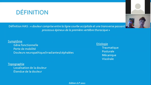 IFMK-JLP2021- Classifications et recommandations des cervicalgies - C.David; L.Salmon