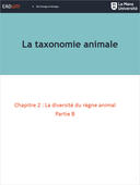 La taxonomie animale - Chapitre 2 : La diversité du règne animal - Partie B