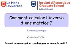 Calcul d'une matrice inverse