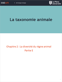 La taxonomie animale - Chapitre 2 : La diversité du règne animal - Partie E