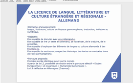 Présentation de la licence Langue, Littérature et Culture Etrangère et Régionale - Parcours Allemand
