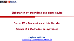 Chapter 4: Nucleosides and Nucleotides - Séance 2 : Méthodes de synthèses