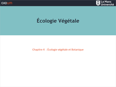Écologie Végétale - Chapitre 4 : Écologie végétale et Botanique