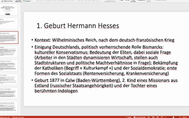 VL- Deutsche Literatur- Eine biographische Einführung zu Hermann Hesse und zu Siddhartha - Teil 1