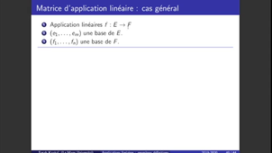 Cours Applications Linéaires (5) - Matrices d'applications linéaires